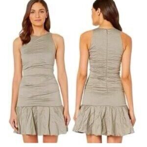 Nicole Miller Radiant Aura Drop Waist Dress in Taupe